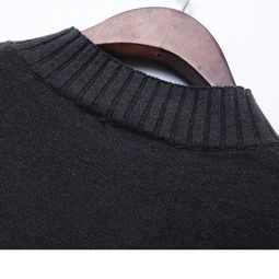 法米姿 新款半高領修身顯瘦側腰抽繩打底毛織包臀裙針織連衣裙98445